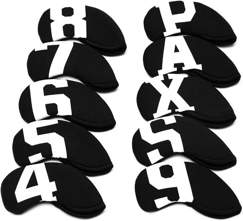 Big Number Neoprene Golf Iron Covers Set - Club Head Covers - Wedge Iron Protective Headcover for Callaway, Ping, Taylormade, Cobra, Mizuno (a) in Saudi Arabia