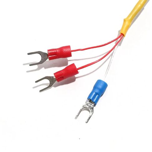 1PC PT1000 Type Thread M8*1.25 Screw-in Probe 5 * 50mm Thermocouple Resistance Temperature Sensor Silicon Wire 3 Insulated Forks | Cable Length 5M in Saudi Arabia