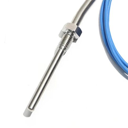1PC PT1000 Type Thread M8*1.25 Screw-in Probe 5 * 50mm Thermocouple Resistance Temperature Sensor Silicon Wire 3 Insulated Forks | Cable Length 5M in Saudi Arabia