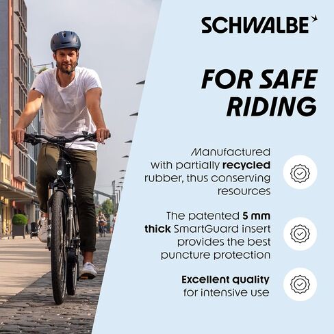إطار دراجة Schwalbe Marathon مقاس 26 بوصة – 26 × 1 3/8 – 37-590 – إطار مسطح أقل للدراجات – SmartGuard in Kuwait