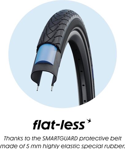 إطار دراجة Schwalbe Marathon مقاس 26 بوصة – 26 × 1 3/8 – 37-590 – إطار مسطح أقل للدراجات – SmartGuard in Kuwait