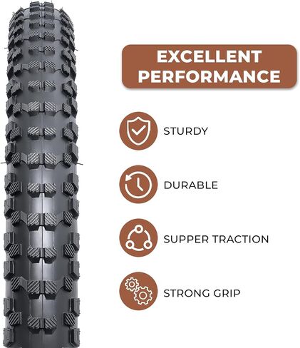 قطعتان، إطارات دراجة 24x2.40، متينة قابلة للطي 24 بوصة 60-507 24x2.40 إطارات دراجات جبلية، إطارات بديلة للدراجات الجبلية على الطرق الوعرة MTB، الفاصلة (M-058) in Kuwait