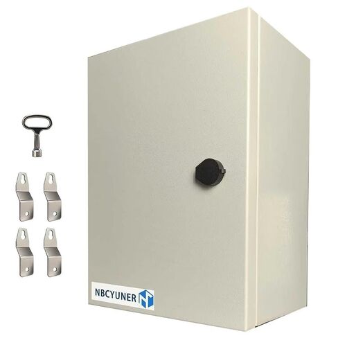 16x12x8 Electrical Enclosure Box NEMA 4 Outdoor Enclosure, IP66 Waterproof & Dustproof Cold-Rolled Carbon Steel Hinged Junction Box for Outdoor Indoor Use in Kuwait