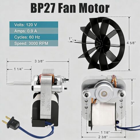 استبدال محرك المروحة BP27 لBroan Nutone 663 688 678 671 659 مروحة عادم الحمام، S97012038 محرك مروحة التهوية، محرك بديل 50 CFM in Kuwait