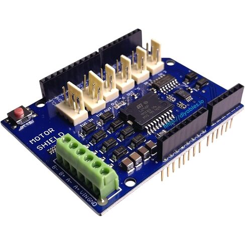 L298P Dual H-Bridge Motor Driver Shield لـ Arduino Uno R3/R4، Mega، Due، Giga، 4A وحدة التحكم في المحرك ثنائي القناة لمحركات التيار المستمر والسائر in Kuwait