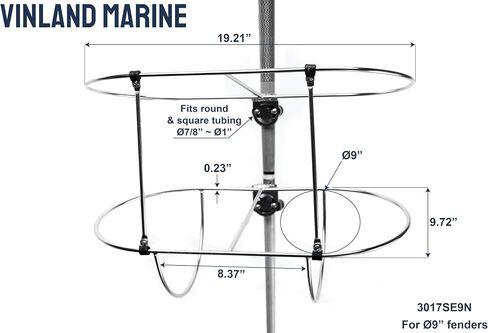 Vinland Marine 304 حامل مصد القارب من الفولاذ المقاوم للصدأ، رف مصد القارب، حامل مصد القارب لسكة القارب، حامل مصد القارب قابل للتعديل، شماعات مصد القارب، عوامات القارب، ممتص الصدمات وعوامات رباط القوارب in Kuwait