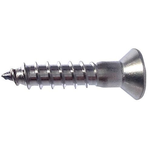 #8 x 1-1/2" Flat Head Wood Screws, Phillips Drive, Type 316 Marine Grade Stainless Steel, Partial Thread, Bright Finish, Quantity 50 By Fastenere in Kuwait
