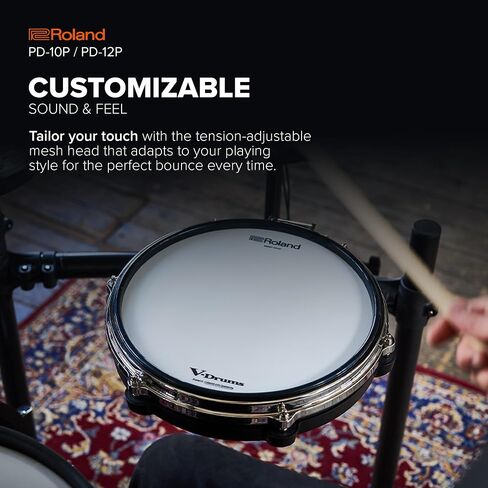 Roland PD-10P V-Pad | 10-inch Premium V-Pad | Next-Generation Feel & Enhanced Playability | Triple Piezo Sensor | Hard Rubber Rim & Revised Hoop Design | Compatible with a Wide Range of Roland V-Drums in Kuwait