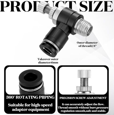 Xuhal 10 Pack Pneumatic Push to Air Flow Connect Control Valve 1/4"tube OD x 1/8 NPT 90 Degree Elbow Air Flow Control Valve Adapter Fitting in Kuwait