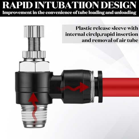 Xuhal 10 Pack Pneumatic Push to Air Flow Connect Control Valve 1/4"tube OD x 1/8 NPT 90 Degree Elbow Air Flow Control Valve Adapter Fitting in Kuwait