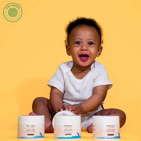 PROUDLY Baby Body Butter with Shea Butter & Argan Oil — Deep Moisture for Newborns, Infants & Toddlers, Dry & Sensitive Skin, Sweet Vanilla Scent, EWG Verified, 4.4 oz (2 Pack) in Saudi Arabia