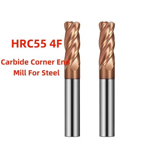 مطحنة نهاية كربيد نصف قطر الزاوية HRC55 4F R Ballnose CNC قاطعة الطحن الفولاذية التنغستن المطلية بالسطح المعدني (10R0.5x10x75) in Kuwait