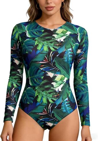 بدلة سباحة Aqua Regina بأكمام طويلة من Rashguard للنساء قطعة واحدة لباس سباحة شبكي سريع الجفاف in Kuwait