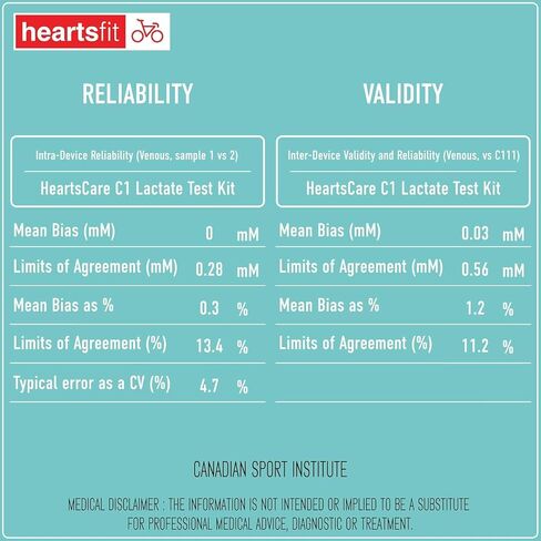 مجموعة أدوات اختبار اللاكتات من HeartsCare - 10 شرائط و1 متر - وقت اختبار 5 ثوانٍ مع أداء ثلاثي الأبعاد مجاني وتكامل تطبيق البلوتوث in Kuwait