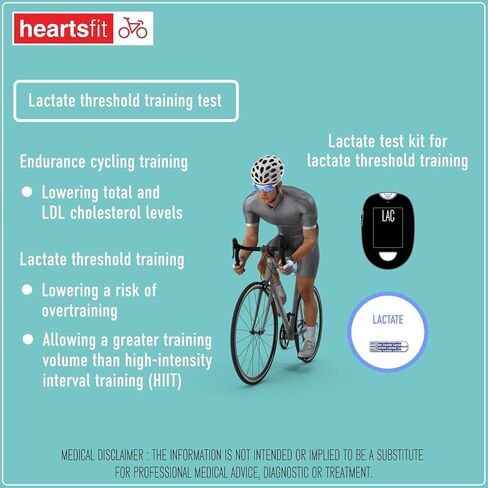 مجموعة أدوات اختبار اللاكتات من HeartsCare - 10 شرائط و1 متر - وقت اختبار 5 ثوانٍ مع أداء ثلاثي الأبعاد مجاني وتكامل تطبيق البلوتوث in Kuwait