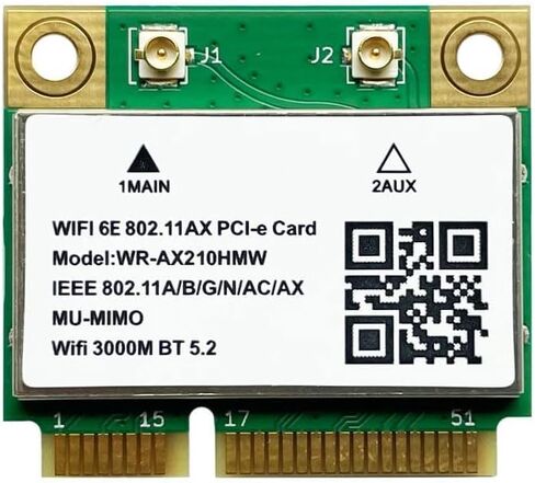 Legacy Mini-PCIe Wi-Fi Card for Intel AX200 | Half Mini PCIe Network Card | 2.4 GBP with Bluetooth 5.2 Support | HMC WLAN Replacement Part AX200.HMWG Wi-Fi Card AX200HMW in Saudi Arabia