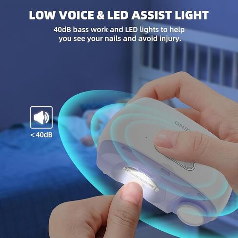 Electric Nail Clipper, Electric Nail Trimmer Suitable for Children, Adults, and Elderly, Automatic Nail Clipper with 2 Adjustable Speeds, Nail Clippers with LED Light and Chip Storage Box in Saudi Arabia
