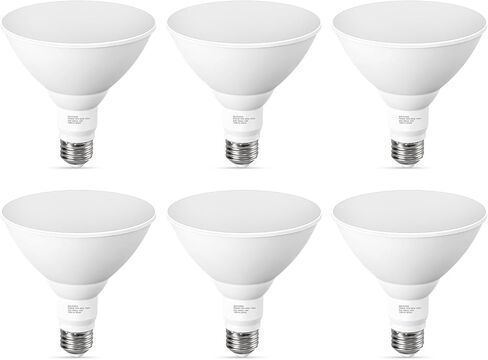 GvvooHome لينة بيضاء PAR38 LED لمبات الإضاءة في الهواء الطلق، 3000K توهج دافئ، 13W، ما يعادل 100W، 1050 لومن، لمبة E26 مقاومة للماء قابلة للتعتيم للفناء والشرفة والفناء، 6 عبوات in Kuwait