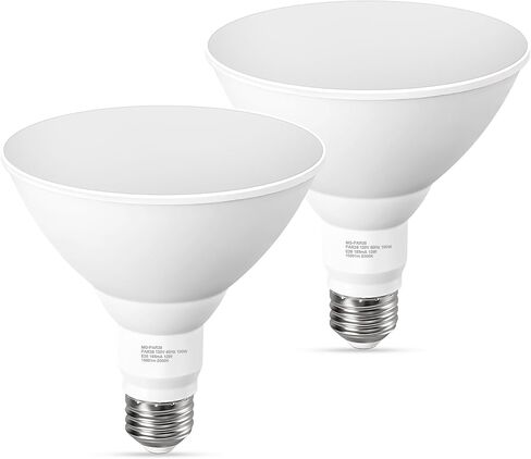 GvvooHome لينة بيضاء PAR38 LED لمبات الإضاءة في الهواء الطلق، 3000K توهج دافئ، 13W، ما يعادل 100W، 1050 لومن، لمبة E26 مقاومة للماء قابلة للتعتيم للفناء والشرفة والفناء، 6 عبوات in Kuwait