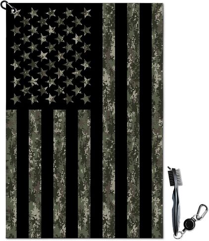American Flag Golf Towel for Golf Bags with Clip Absorbent Microfiber Waffle Golf Towels Golf Accessories and Gifts for Men Women Golfers in Saudi Arabia