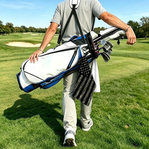 American Flag Golf Towel for Golf Bags with Clip Absorbent Microfiber Waffle Golf Towels Golf Accessories and Gifts for Men Women Golfers in Saudi Arabia