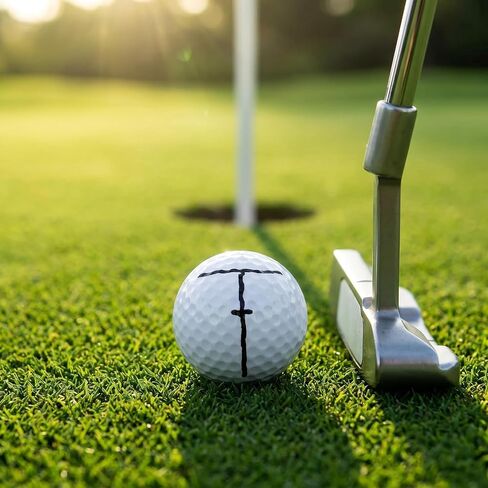 Golf Ball Line Marker Kit with Carry Case, 3D Printed T-Shape Golf Ball Alignment Stencils & 4 Color Markers, Precision Putting Line Drawing Tool for Golfers of All Skill Levels in Saudi Arabia