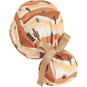 Scrub Caps Women Ponytail – Desert Cactus Double-Sided Printed Surgical Hat with Buttons and Sweatband, Soft Nurse Cap for Long Hair, Helps Reduce Static Buildup in Kuwait