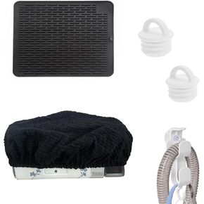 مجموعة حماية منضدة CPAP، حصيرة حماية CPAP، غطاء غبار CPAP، حامل خرطوم CPAP مع 2 سدادة خرطوم CPAP لخرطوم 22 مم in Kuwait