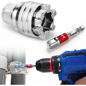Adjustable Universal Socket Wrench 3/8" Drive, Multi-Function Power Drill Bit Adapter Fits 10-19mm Nuts, Auto Repair Tool for Ratchet, Impact Driver (1 Pack) in Kuwait