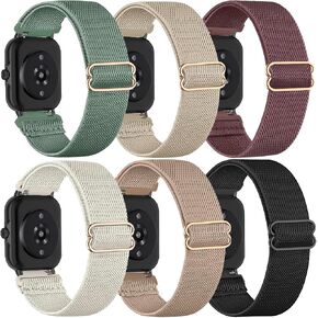 6 عبوات من أحزمة ساعات النايلون القابلة للتمدد متوافقة مع Amazfit Active 2/Active 3 Premium/GTS/ 2/2 mini/ 2e/GTS 3/GTS 4/ mini/GTR mini، أشرطة مرنة لـ Amazfit Bip U Pro/Bip 3 Pro/Bip للنساء والرجال in Kuwait
