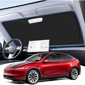 2025 Universal Front Windshield Sunshade for Tesla Model Y Juniper Accessories [100% Sun Shading] Foldable Heat Insulation Sunshade for Tesla Model Y Accessories 2020-2026 in Saudi Arabia