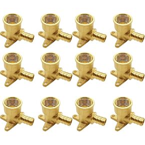 4 Pack Brass Pex 1/2" x 1/2" Female NPT Drop Ear Elbow in Kuwait
