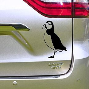ملصق من الفينيل Puffin - أسود - ملصق نافذة ممتص الصدمات للسيارة 4 بوصة × 3 بوصة in Saudi Arabia