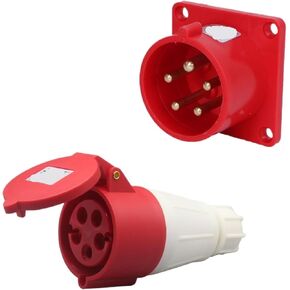 Appliance Reverse Plug 16A/32A Set 3-pin 5-Hole Waterproof Aviation Industry IP44 Copper Socket Male and Female(4-core16aconcealedreverseplugset) in Saudi Arabia