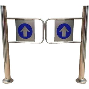 Automatic One-Way Stainless Steel Swing Door for Supermarkets & Stores, Ideal for Libraries & Warehouses - Silver Finish, 60x97 cm, Durable Entrance & Exit Solution in Saudi Arabia