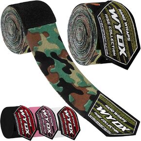 WYOX Gel Boxing Hand Wraps for Men Women – Elasticated Padded Long Wrist Straps Cotton & Nylon Blend for Muay Thai MMA, Kickboxing, BJJ Combat Sports Training in Saudi Arabia
