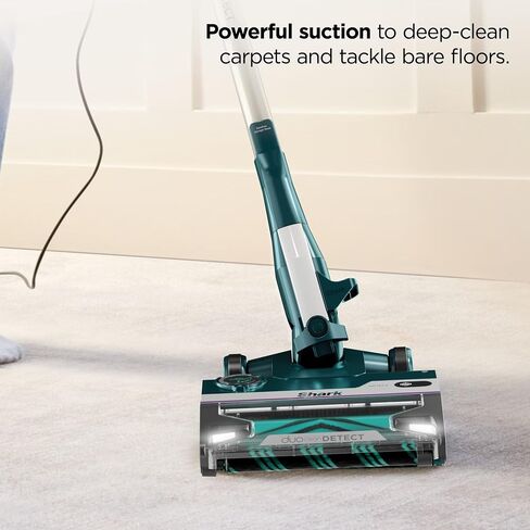 Shark PowerDetect Corded Stick Vacuum, Carpet and Hardfloors, Pet Friendly, Direction Detect, Floor Detect, DuoClean Brushroll, Removable Handheld, HZ4000, Teal (Renewed) in Kuwait