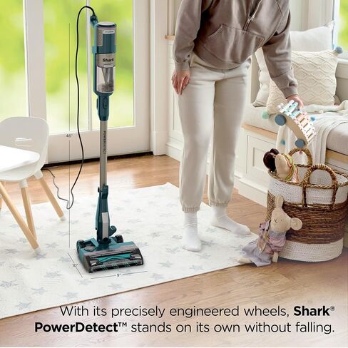 Shark PowerDetect Corded Stick Vacuum, Carpet and Hardfloors, Pet Friendly, Direction Detect, Floor Detect, DuoClean Brushroll, Removable Handheld, HZ4000, Teal (Renewed) in Kuwait