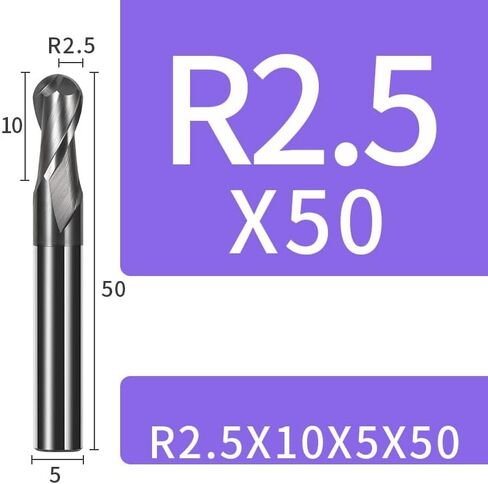Ball Nose End Mill 2 Flute HRC45 Degrees Tungsten Carbide Steel Mills Tools Round Corner CNC Milling Cutter Spiral in Kuwait