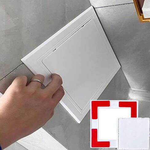 لوحة وصول بيضاء من PVC - باب فحص داخلي قابل للتقشير واللصق، غطاء سباكة سهل التركيب لجدار الحمام والسقف (150x200 مم/5.9x7.9 بوصة) in Kuwait