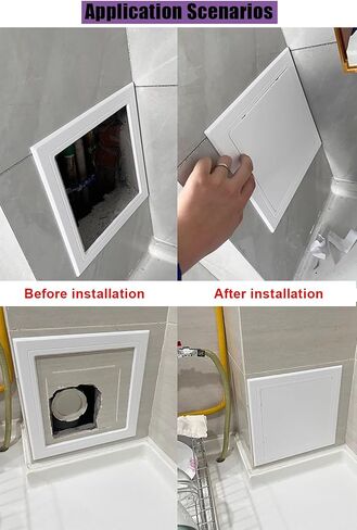 لوحة وصول بيضاء من PVC - باب فحص داخلي قابل للتقشير واللصق، غطاء سباكة سهل التركيب لجدار الحمام والسقف (150x200 مم/5.9x7.9 بوصة) in Kuwait