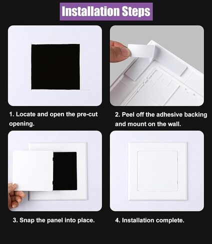 لوحة وصول بيضاء من PVC - باب فحص داخلي قابل للتقشير واللصق، غطاء سباكة سهل التركيب لجدار الحمام والسقف (150x200 مم/5.9x7.9 بوصة) in Kuwait