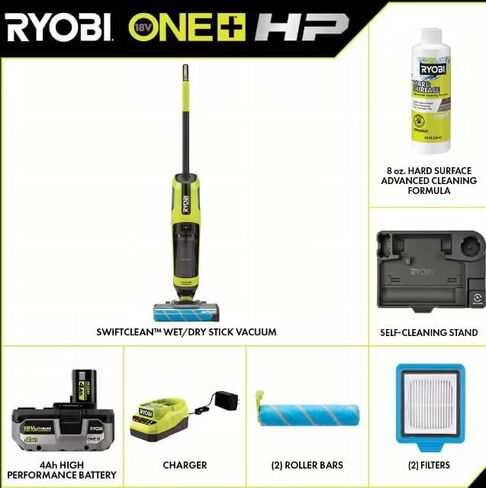 ONEAND HP 18V Wireless SWIFTCLEAN ممسحة رطبة/جافة ومجموعة مكنسة كهربائية مع بطارية 4.0 أمبير أ in Kuwait