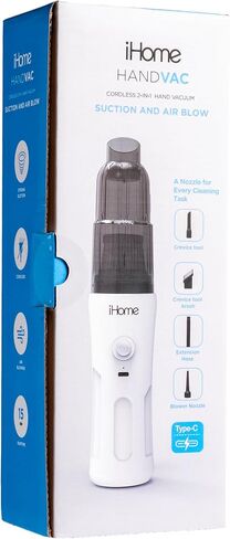 مجموعة مكنسة اليد اللاسلكية ومجموعة الملحقات من iHome HandVac CV15 in Kuwait