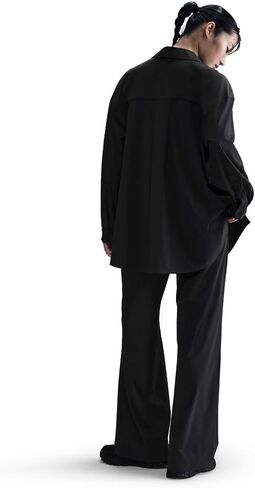 قميص Nike 24.7 PerfectStretch للسيدات ذو أكمام طويلة مقاس كبير (HM8385-010، أسود/رمادي داكن) مقاس X-Large in Kuwait