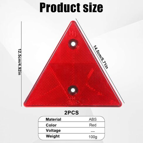 2Pcs Safety Reflector Warning Sign, Slow Moving Vehicle Triangle Safety Sign, for Outdoor Truck, Car, Golf Cart in Saudi Arabia