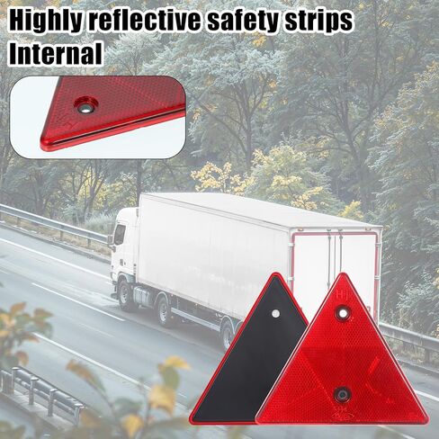 2Pcs Safety Reflector Warning Sign, Slow Moving Vehicle Triangle Safety Sign, for Outdoor Truck, Car, Golf Cart in Saudi Arabia