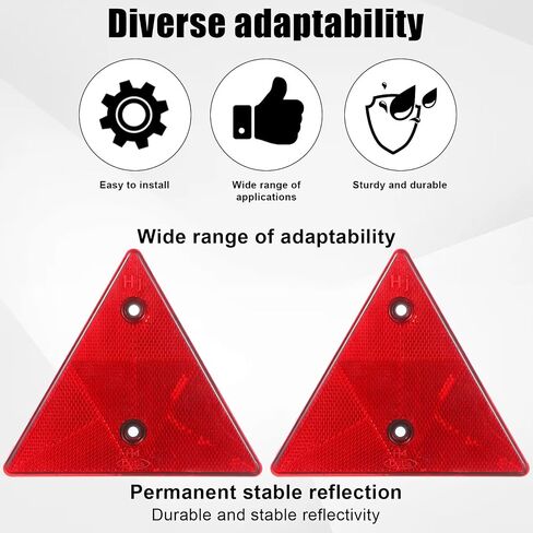 2Pcs Safety Reflector Warning Sign, Slow Moving Vehicle Triangle Safety Sign, for Outdoor Truck, Car, Golf Cart in Saudi Arabia