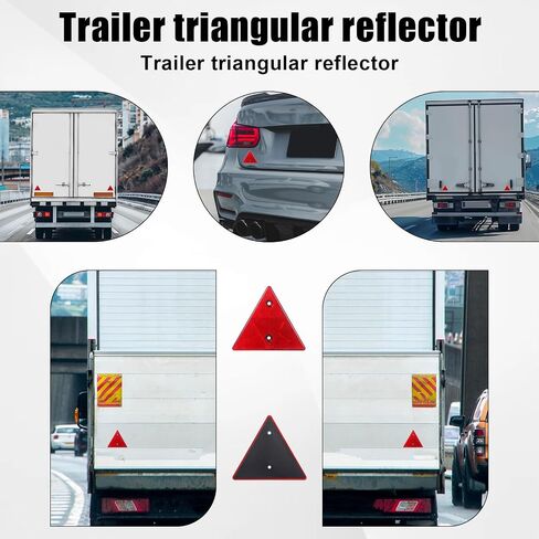 2Pcs Safety Reflector Warning Sign, Slow Moving Vehicle Triangle Safety Sign, for Outdoor Truck, Car, Golf Cart in Saudi Arabia