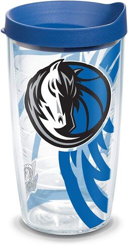 كوب Tervis مصنوع في الولايات المتحدة الأمريكية بجدار مزدوج NBA Dallas Mavericks معزول يحافظ على المشروبات باردة وساخنة، 16oz، أصلي in Kuwait